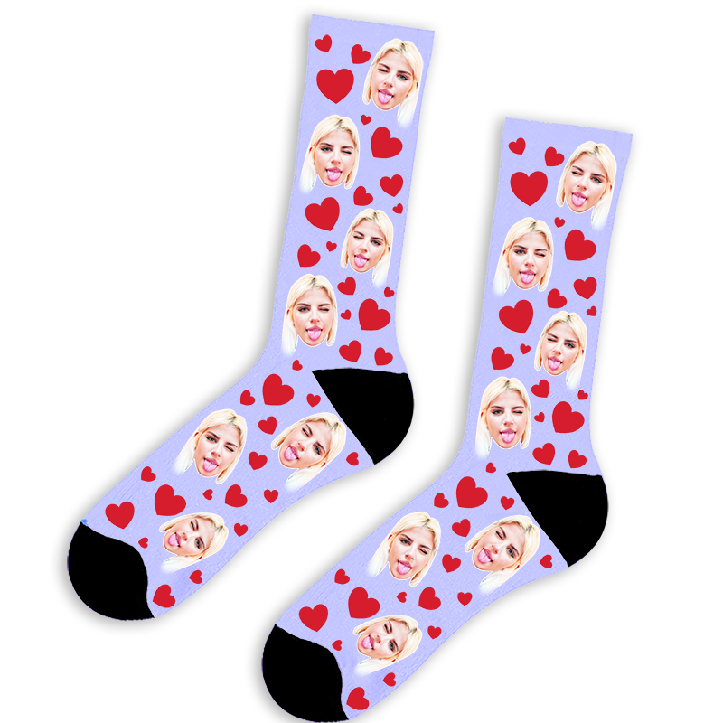 Hearts Face Socks