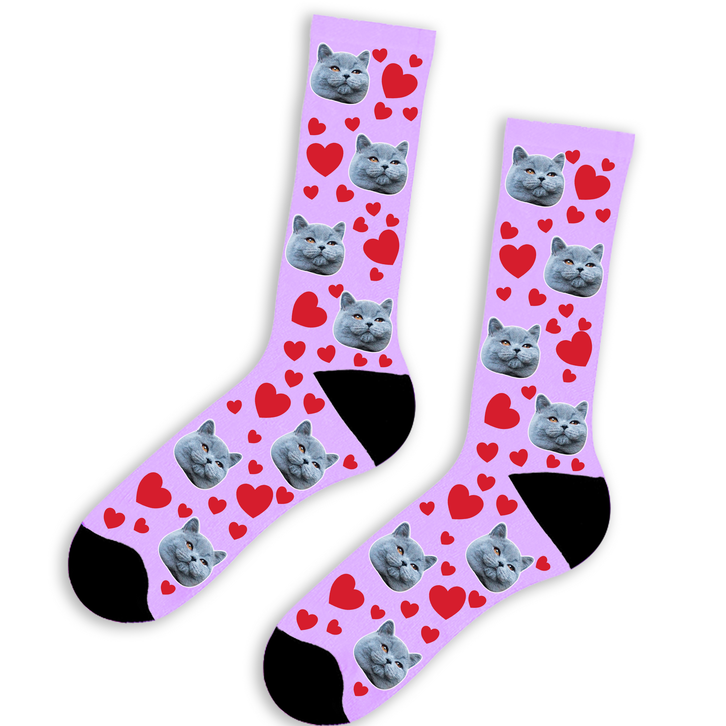 Cat & Hearts Socks