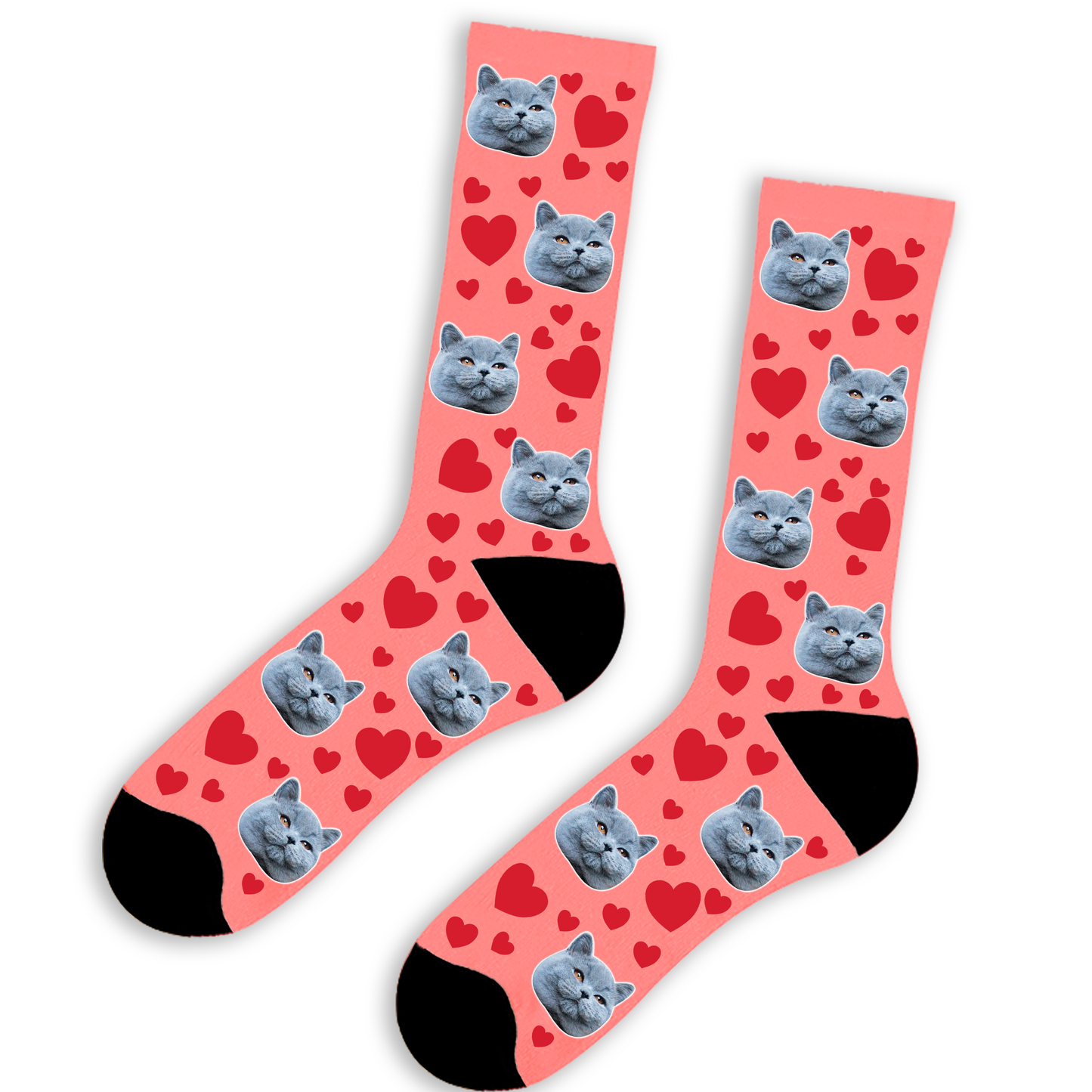 Cat & Hearts Socks